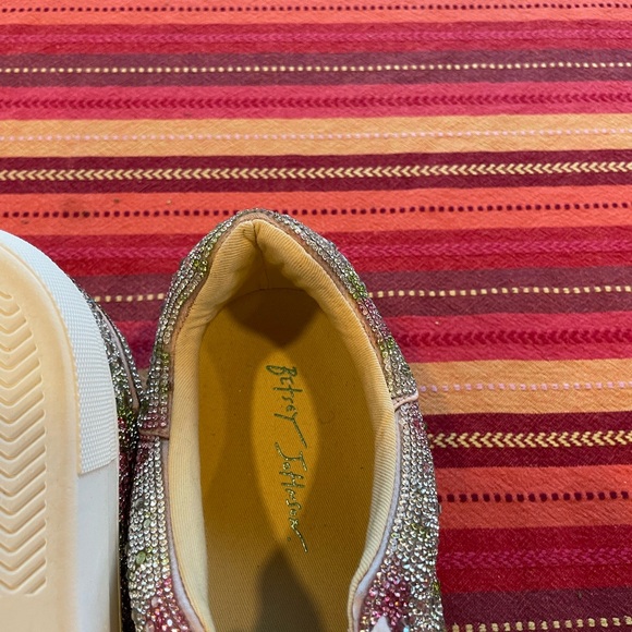 Betsey Johnson Women's Sparkling Sneakers - Pink and Silver - Picture 1 of 4